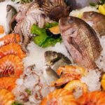 comida de peixe mercado de gelo