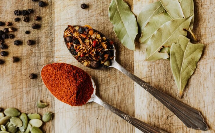 A Close-Up of Spices on Spoons spices