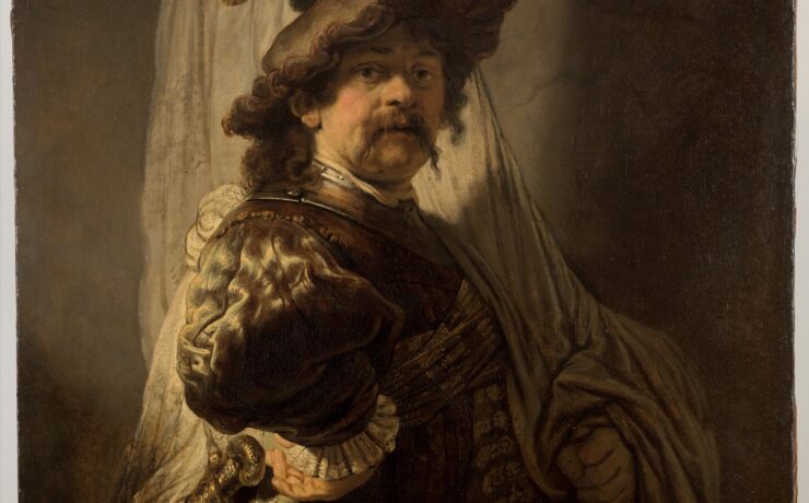 Rembrandt O Porta-estandarte obra-prima pintura arte