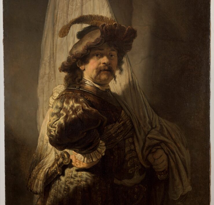 Rembrandt O Porta-estandarte obra-prima pintura arte