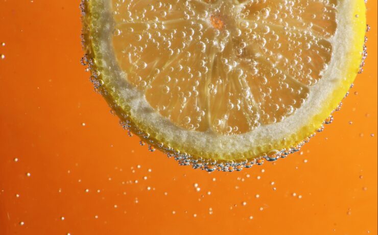 orange and white water droplets