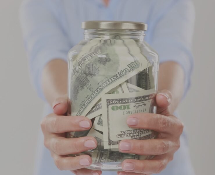 money savings savings dollars woman jar finances save