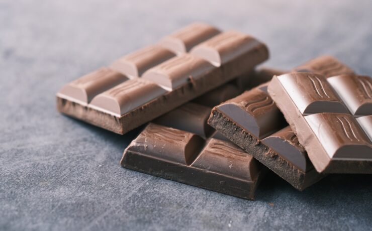 brown chocolate bar on black table