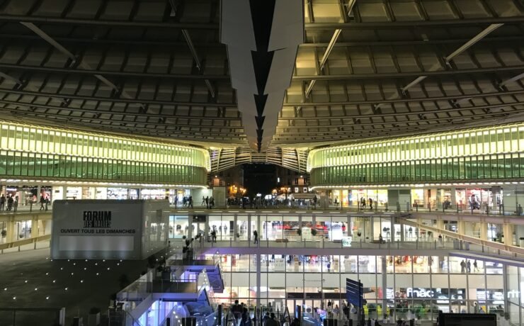 landscape photography of mall interior