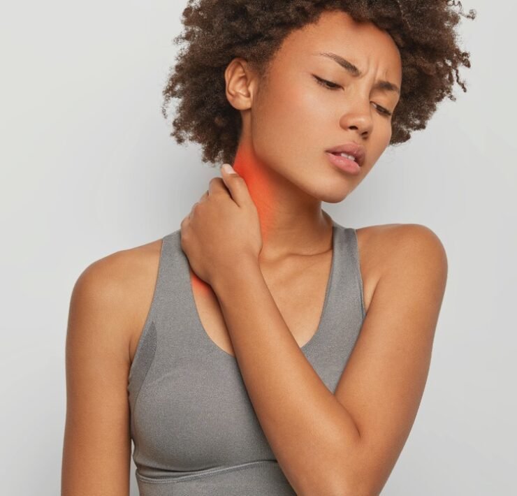 woman inflammation neck pain