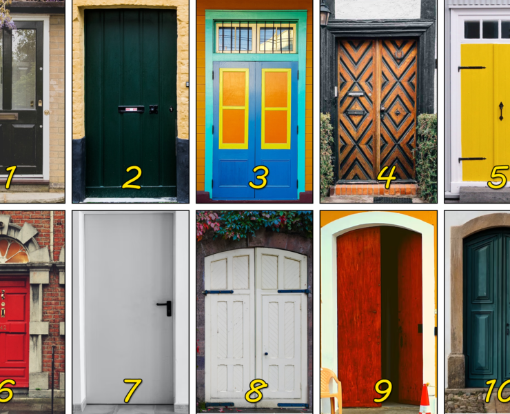 Photo montage with 10 doors in different styles