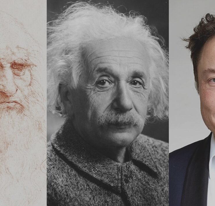 Leonardo Da Vinci, Einstein, Elon Musk
