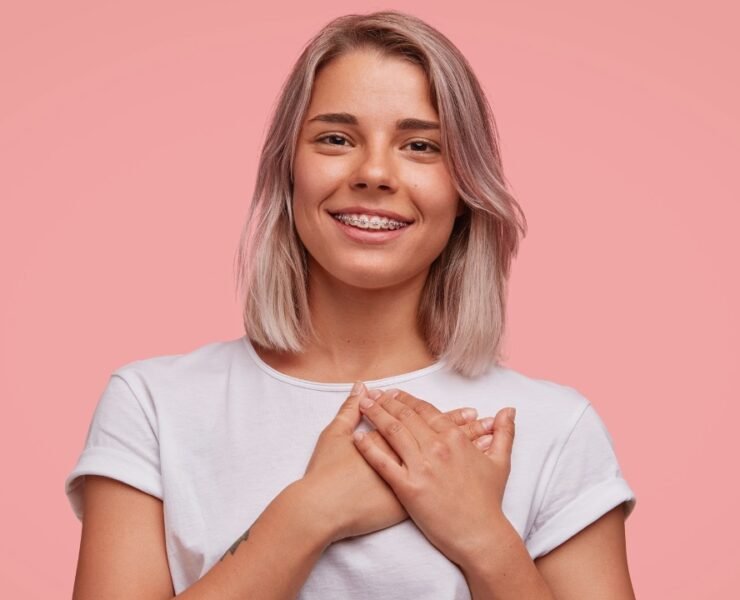 amor, você mesmo, menina, sorriso, amando