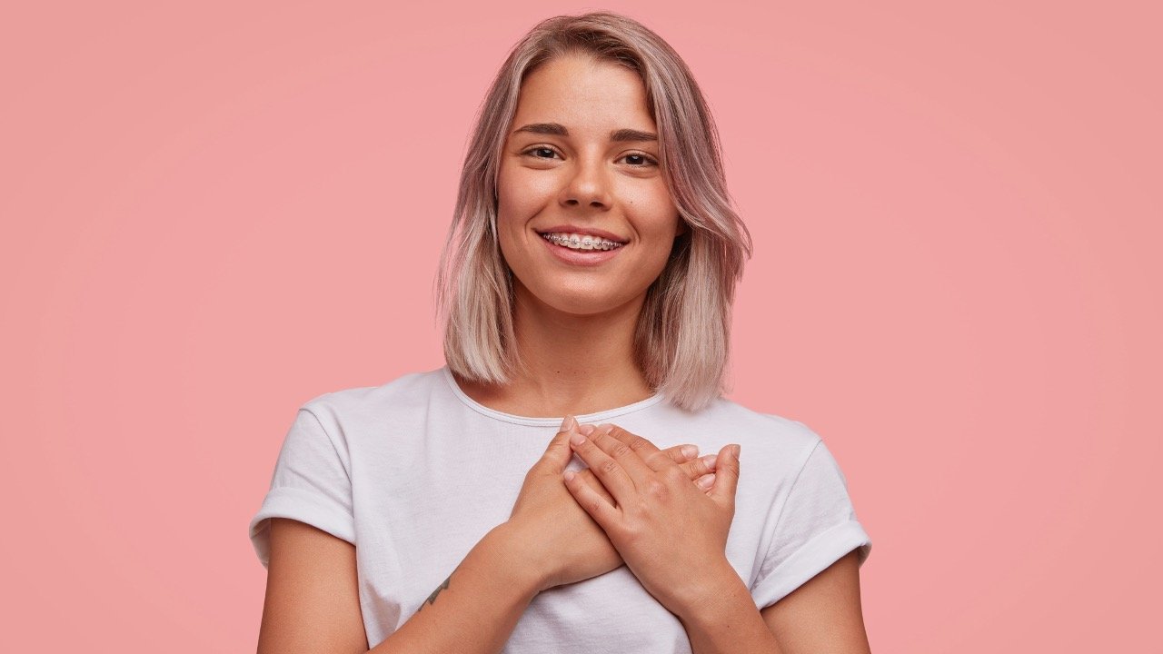 amor, você mesmo, menina, sorriso, amando