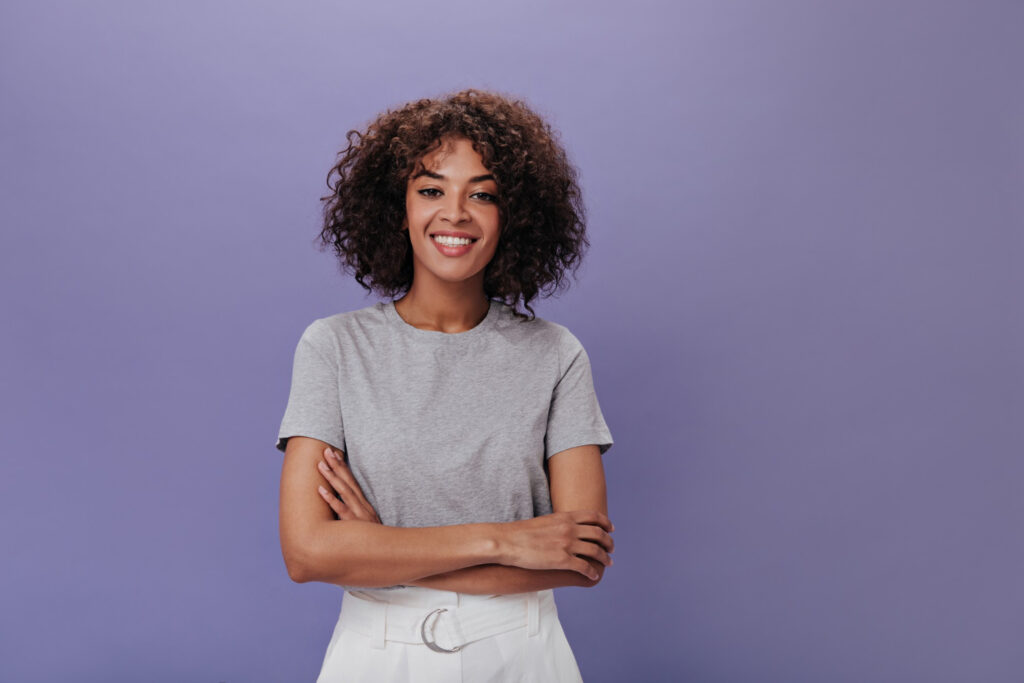 Happy woman smiling