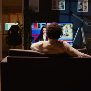 homem assistindo TV