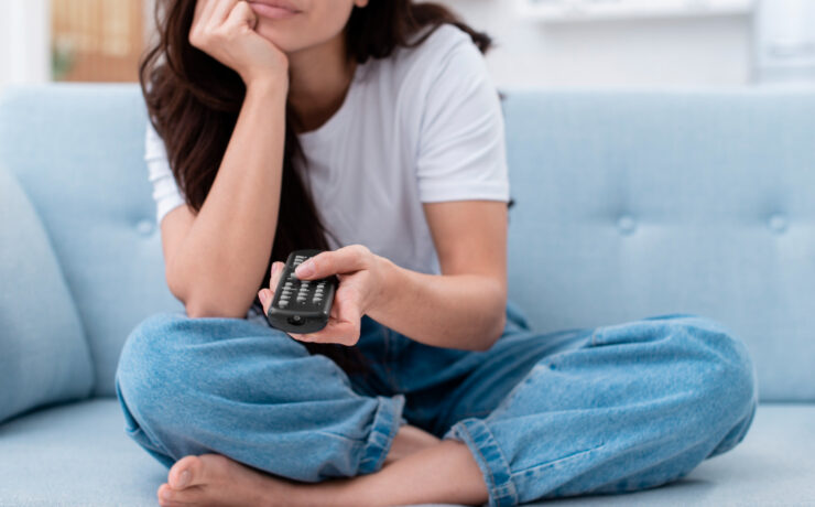 girl watching tv