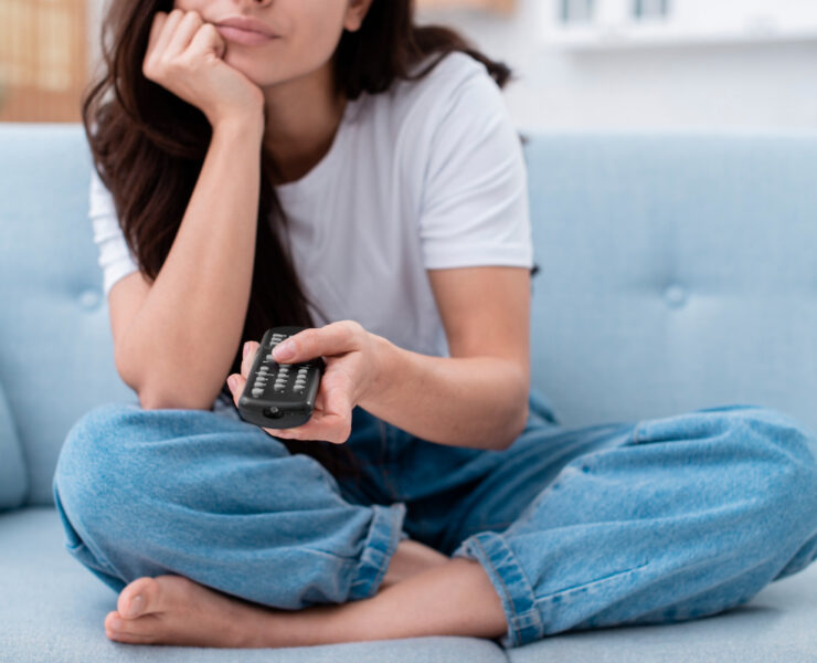 girl watching tv