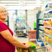 retired woman at the supermarket