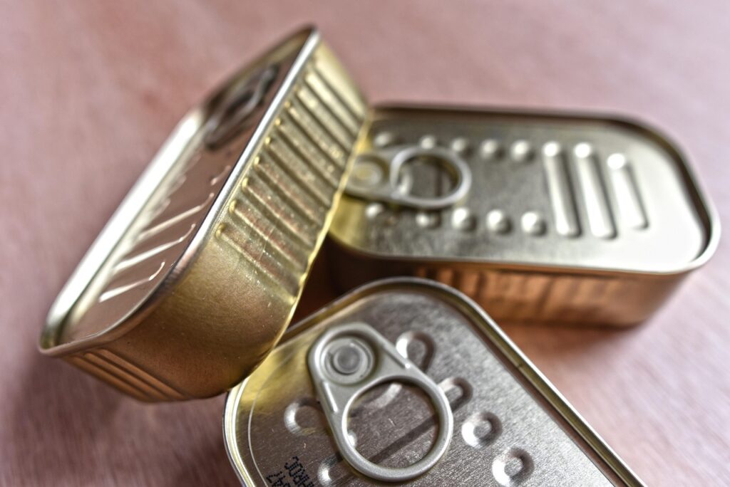 tin, can, canned, preserves, canned food, tinned, sardine tin, food, fish, nutrition, metal, packaging, storage, canned food, canned food, canned food, canned food, canned food, fish, packaging