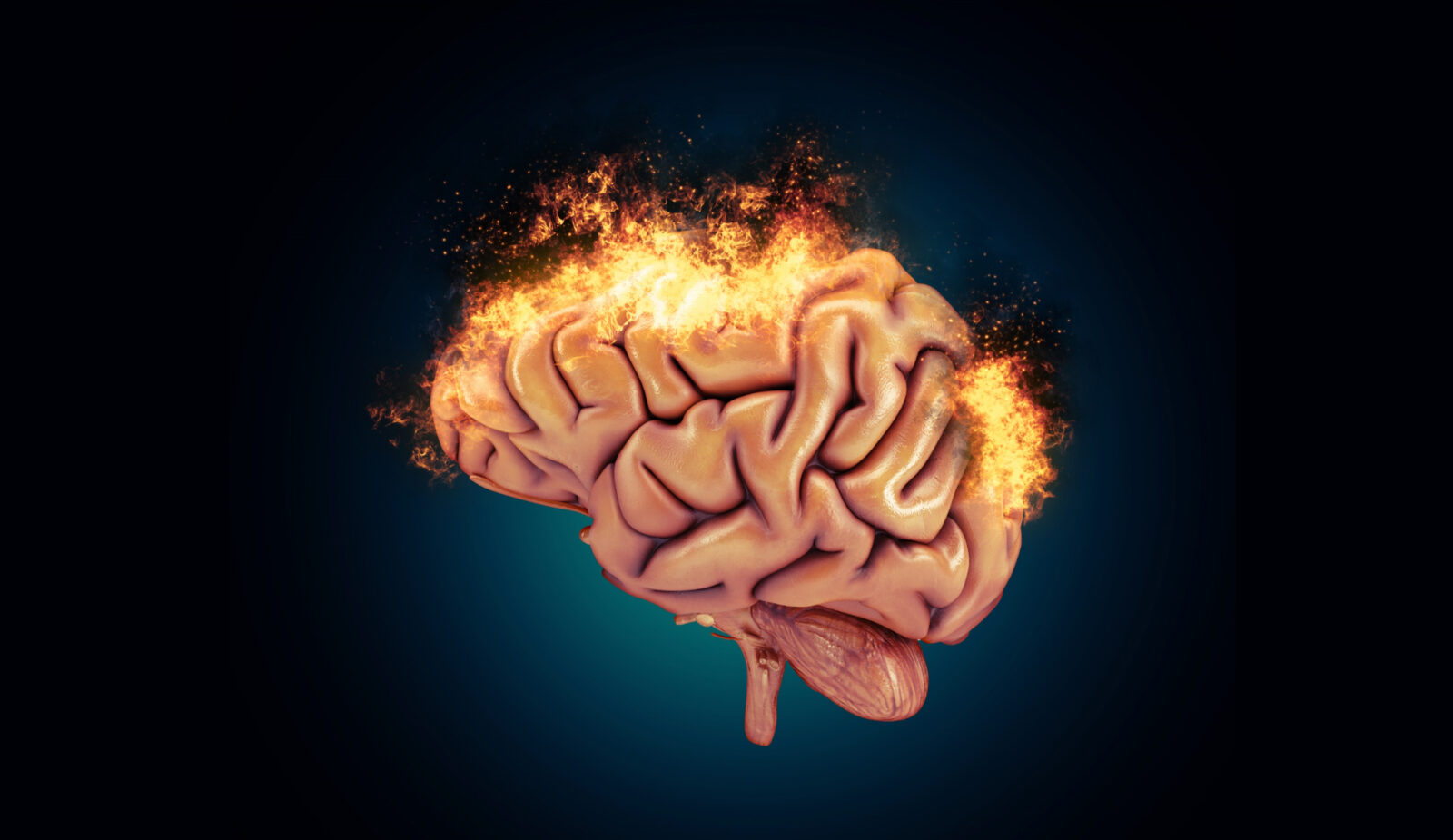 cérebro pegando fogo