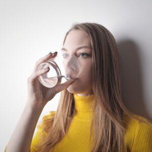 woman drinking water