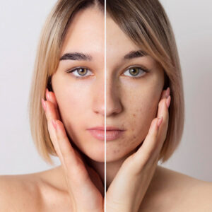 young woman aging skin