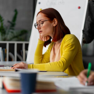 concentration focus woman