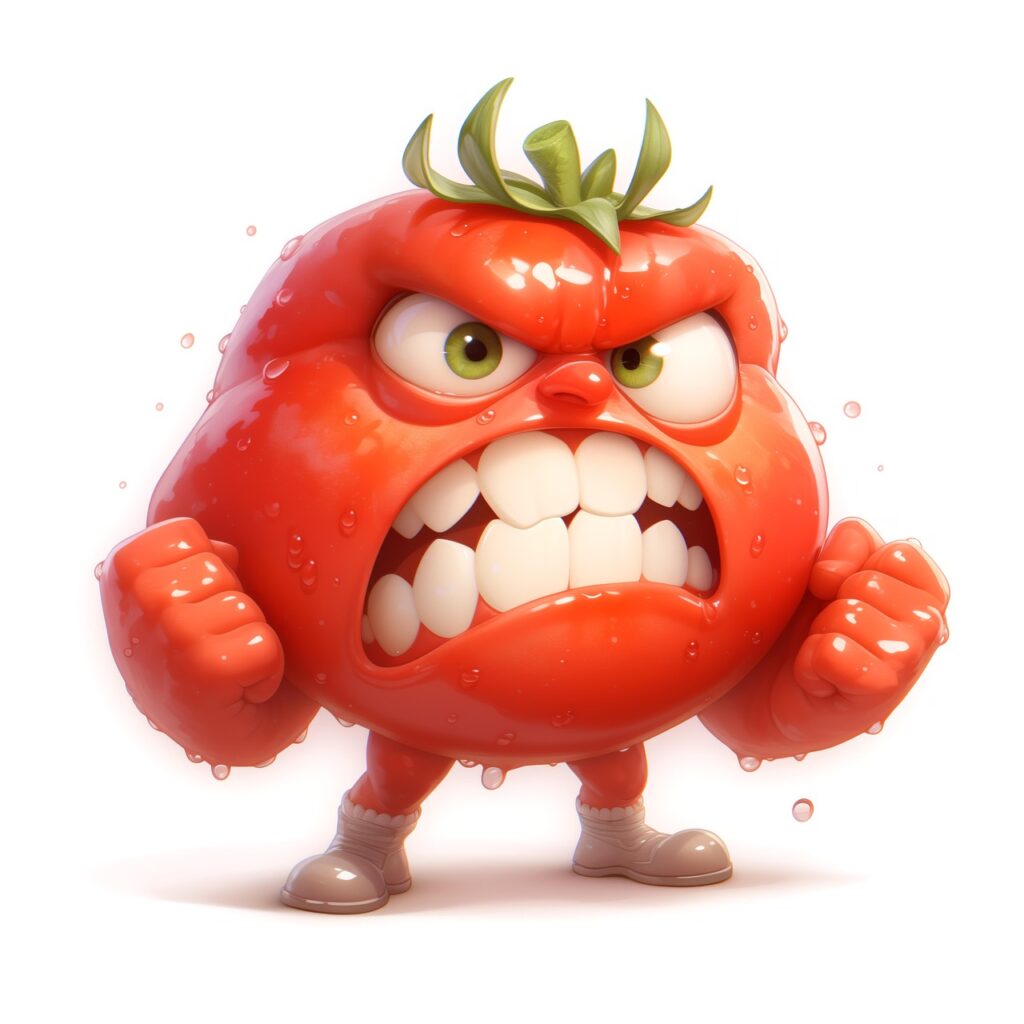 tomato, angry, emoji, emotion, fruit, bravery, fury, anger, ai generated