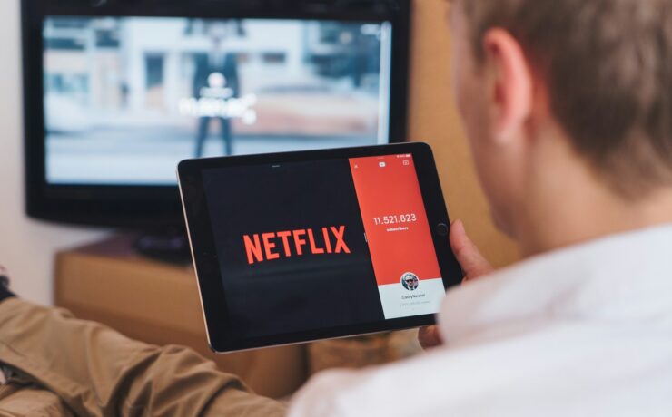 man watching Netflix