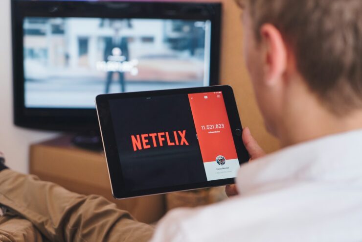 man watching Netflix