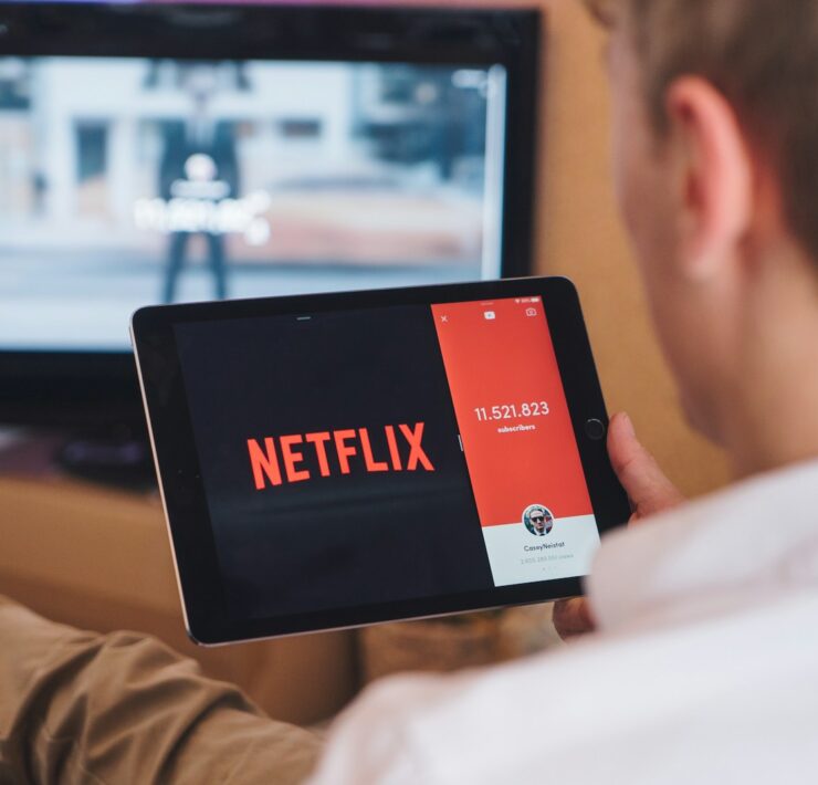 man watching Netflix