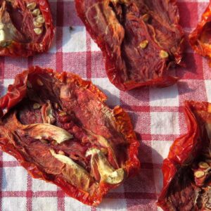 tomates secos sobre uma grade