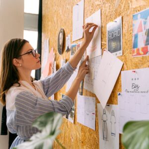 woman girl office board